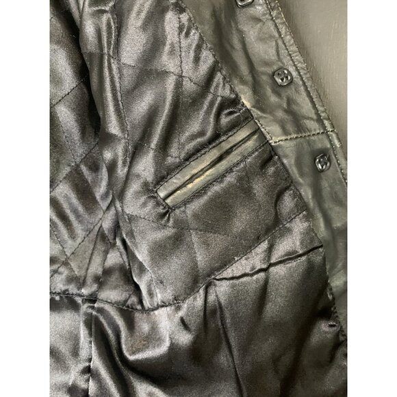 Vintage F & Co Distressed Black Leather Jacket Made in Spain Mod Womens 38 EUC - Picture 14 of 16